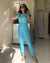 Conjunto Azul calça alfaiataria e camiseta - comprar online
