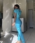 Conjunto Azul calça alfaiataria e camiseta - loja online