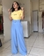 Calça Pantalona Alfaiataria Cinto Azul Céu - Pérola Deusa: Loja de Roupas - Roupas, Look Trabalho, Moda Online