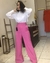 Calça Pantalona Elegance Linho Rosa na internet