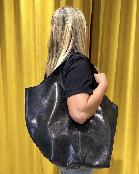 CARTERA ROMA NEGRO METALIZADO - comprar online