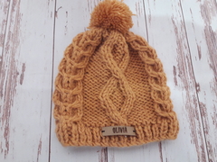 Gorro tejido White Brown