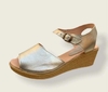 Sandalias taco chino plata