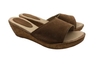 Sandalias taco corcho gamuzado marrón