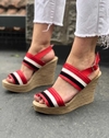 Zuecos Tricolor Rojo