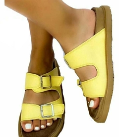 Sandalias birk Celeste y Amarillo - comprar online
