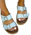 Sandalias birk Celeste y Amarillo