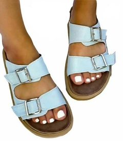 Sandalias birk Celeste y Amarillo