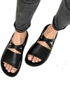 Sandalias fajas tiras cruzadas negras