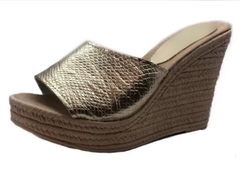 Sandalias taco chino plataforma dorado