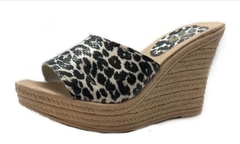 Sandalias taco chino con plataforma animal print