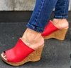 Sandalias taco corcho red