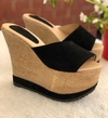 Sandalias faja negra con plataforma