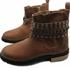 Botinetas con tachas removibles marrones
