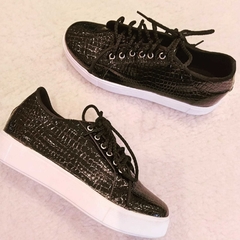 Zapatillas negra de croco