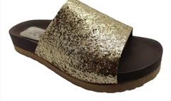 Sandalia gliters dorado