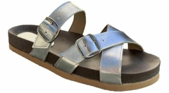 Sandalias tiras plateado