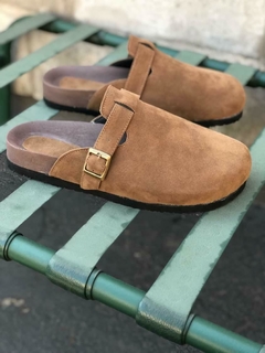 Zueco birk marron de gamuza