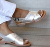 Sandalia glaseada plata