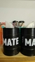 Yerbera Azucarera 250gr Matero Tambor Mate Colores Negro