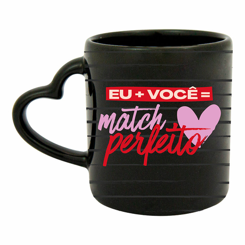 Caneca Cilíndrica Alça Coração - Match Perfeito - Uatt