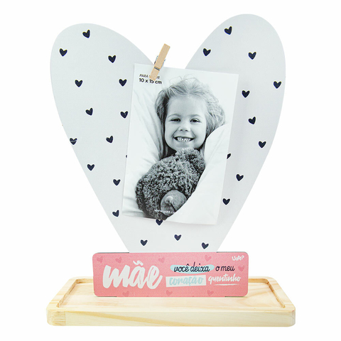 Porta Retrato Coração Com Base - Aconchego De Mãe - Uatt?