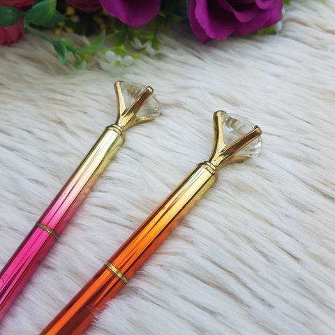 Caneta Luxo Diamante Degradê Retrátil 1.0mm