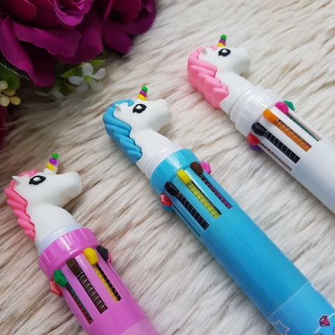 Caneta Unicórnio Retrátil 10 Cores