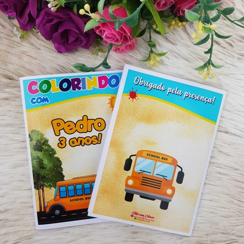 Livro de colorir pequeno - Ônibus escolar