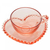 Conjunto 4 Xícaras de Chá de cristal Coração Rosa