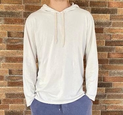 Blusa de frio off white com capuz