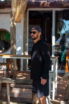 Blusa de frio MDI preta com capuz - loja online