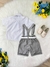 Conjunto Social Short Susp. Gravata Cinza e Camisa Branca (0227CC) - comprar online