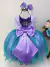 Vestido Infantil Princesa Ariel Lilás Tule Verde Luxo Pérola (2180LI) - comprar online