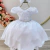 Vestido Infantil Branco Busto C/ Renda e Tiara Luxo Daminhas (1053BC) - loja online