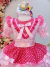Fantasia Infantil Junino Rosa Estampa Coraçõezinhos Festas (6051RS) na internet