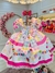 Vestido Infantil Junino Branco Xadrez Colorido Luxo Festas (1422BC) na internet