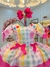 Vestido Infantil Junino Branco Xadrez Colorido Luxo Festas (1422BC) - Pirulito Rosa Kids
