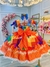 Vestido Infantil Junino Laranja Xadrez Colorido Luxo (1424LR) na internet