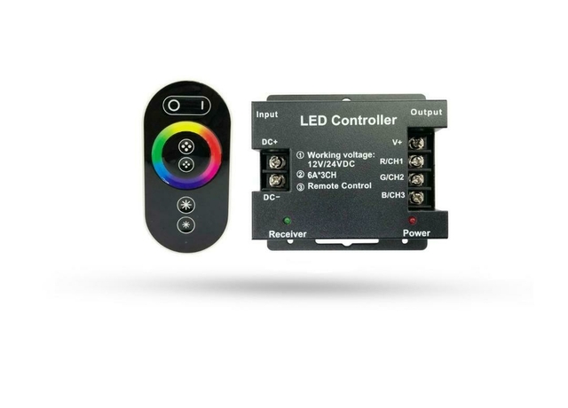 Controladora Touch RF Preto 12V/24V