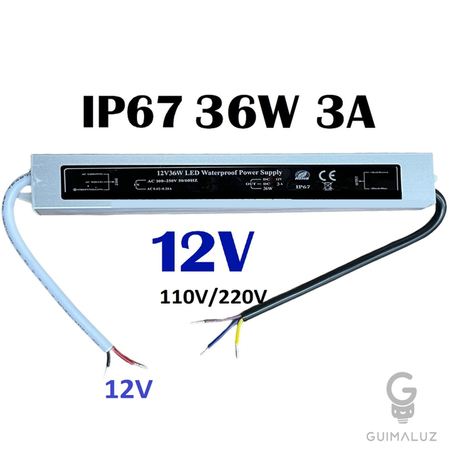Fonte Blindada 12v 3a 36w IP67 - comprar online