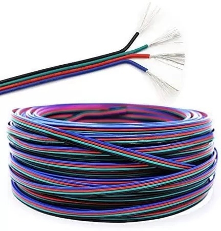 Cabo Flat RGB Fio 22AWG 4-VIAS 5V/12V24V RGB
