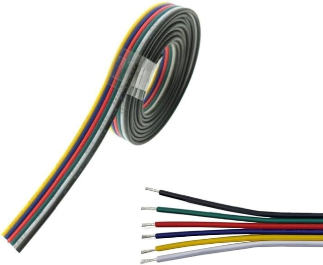 Cabo Flat RGB Fio 22AWG 6-VIAS 5V/12V24V RGB - (cópia)