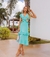 Vestido mídi azul turquesa - MV fashion
