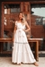 Vestido longo de crepe com gripir - comprar online