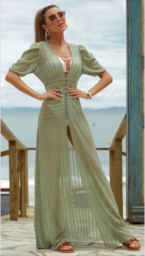 Saída maxi chemisie stripes
