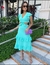Vestido mídi azul turquesa - comprar online