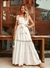 Vestido longo de crepe com gripir