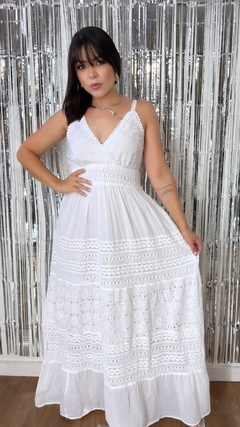 vestido longo lese algodão