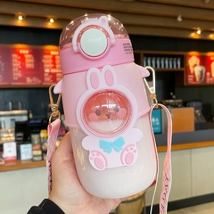 Garrafa de água infantil de 700 ml com canudo para escola caneca à prova de vazamento bonito sem bpa dos desenhos animados copo portátil para viagem ao ar livre copo para beber na internet